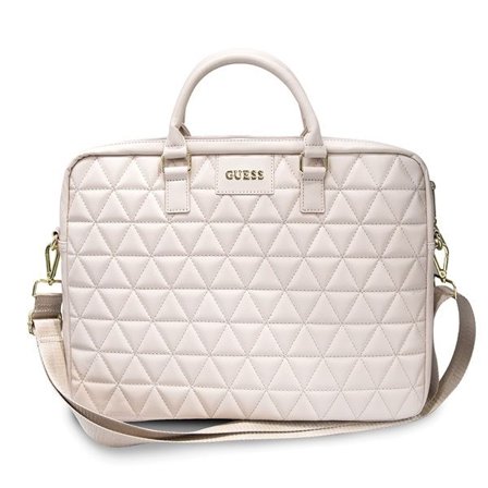 Guess Quiltet taske til en 16" bærbar computer - pink
