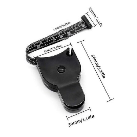 Kroppsmålebånd, mykt kroppsmålebånd, skreddersøm målebånd, 150 cm - Svart