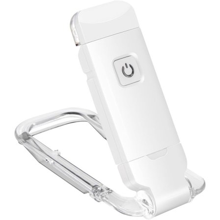 Bærbar USB-opladelig LED-boglampe med klemme til læsning i sengen, justerbar lysstyrke, dæmpbar bogmærkelampe