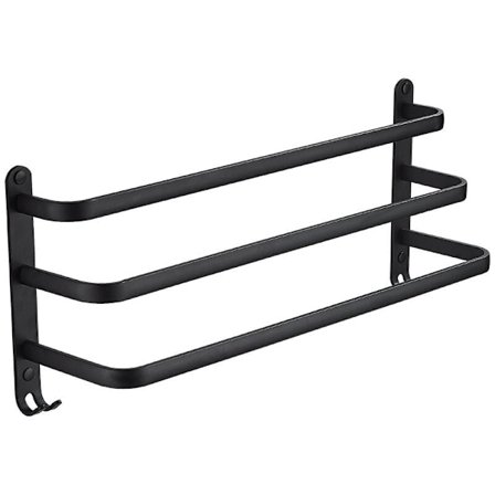 Opbevaringsreol til stue - Vægmonteret håndklædeholder i aluminium - 50x24×14,4 cm, 1 stk