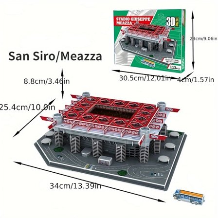 En stor 3D-papirstadionpuslemodel til passionerede fodboldfans, der kan kæmpe med dit hjemmehold