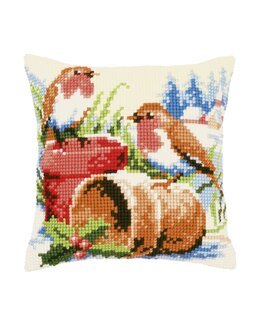 Stickpackung Kissen Rotkehlchen - Vervaco