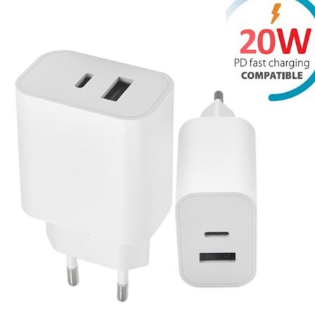 20W PD Snabbladdare USB-C för iPhone 11/12/13/14/15/16/17 Samsung