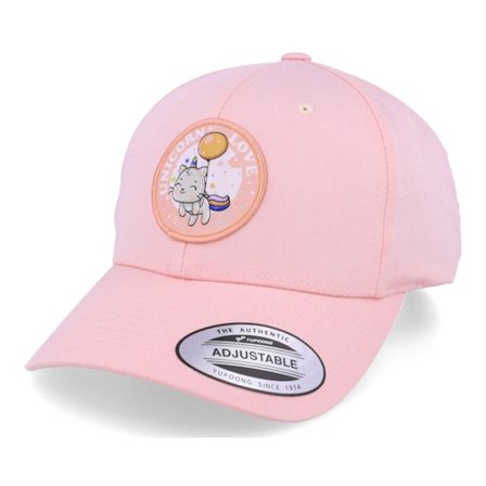 Unicorns - Rose adjustable Casquette - Unicorn Cat Love Patch Curved Pink Adjustable @ Hatstore