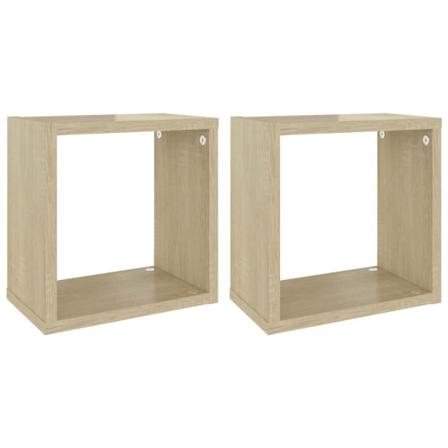 Vidaxl Vägghylla Kubformad 2 St Sonoma-ek 26x15x26 Cm Brun