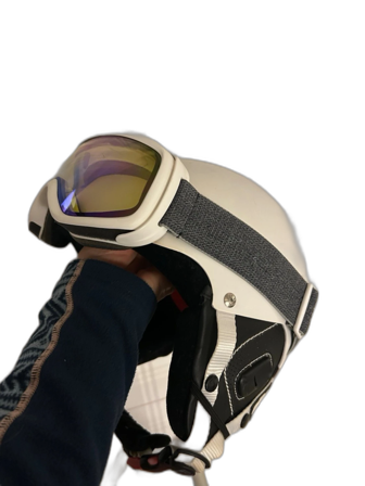 Skidhjälm vit etto inkl skidglasögon st sm charmonix