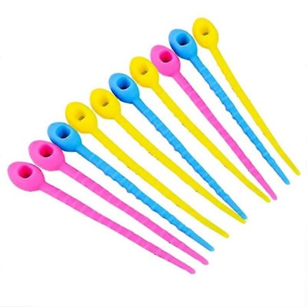 10 stk. Fødevaregodkendte silikone posebindere Kabelstyring Lynlås Twist All- Multi-Use Poseklips Brødbinder Madopbevaring