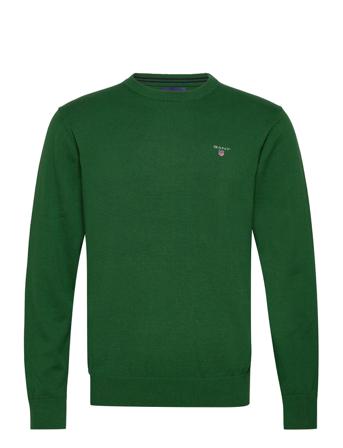 Classic Cotton C-Neck Neulepaita Pyöreä Kaula-aukko Vihreä GANT