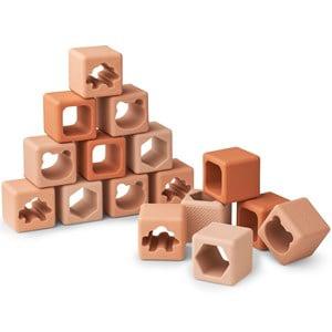 Liewood Loren building blocks 16-pack Tuscany rose multi mix One Size - First toys and baby toys - One size - Pink