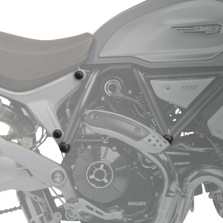 Puig Chassi Plugs Black - Ducati Scrambler 1100 2018-2020