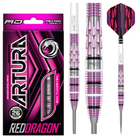 Artura Shocking Pink Steel Tip Darts 26g | Red Dragon Darts