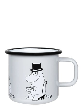 MUMIN Enamel Mug 3,7Dl Moominpappa, Grey - Grey - 37 CL