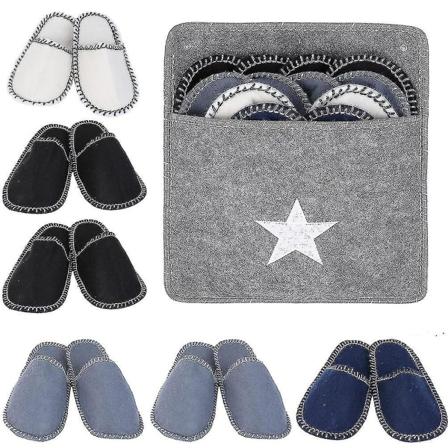 6 stk filtslippers sett gulvstille filtslippers sklisikre tøfler
