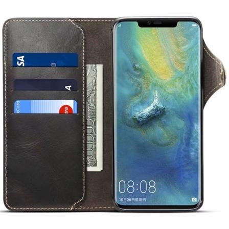 Mobilplånbok 3-kort Äkta Läder Huawei Mate 20 Pro (lya-l29) Svart