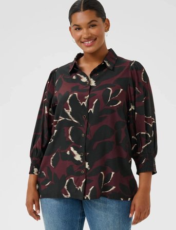 Kaffe Curve Kcmilana Shirt - Brown - 44