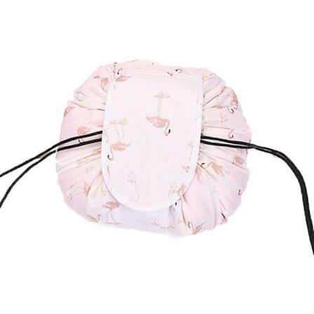 Lat Kosmetikkveske Trykking Snøring Sminkeveske Oppbevaringsveske Bærbar Reise Au