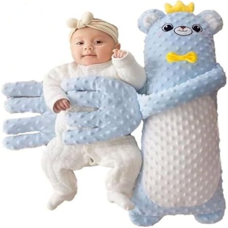 Beroligende dukke for babyer, klapp for å forhindre skvetting, bionisk klem for å sove, beroligende, 3 moduser med fjernkontroll (Bjørn)