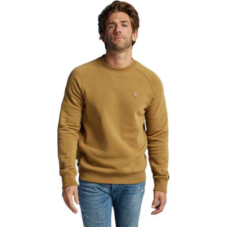 Cast Iron, R-neck cotton sweater Bruin, Heren, Maat:M