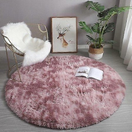 Pehmeä pyöreä matto, pörröinen valkoinen matto olohuoneeseen, pehmeä kodin sisustus makuuhuoneeseen - WELLNGS