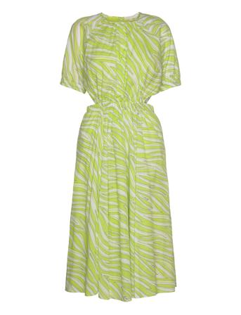 Large Zebra Midi Drs Dresses Shirt Dresses Grønn Michael Kors*Betinget Tilbud
