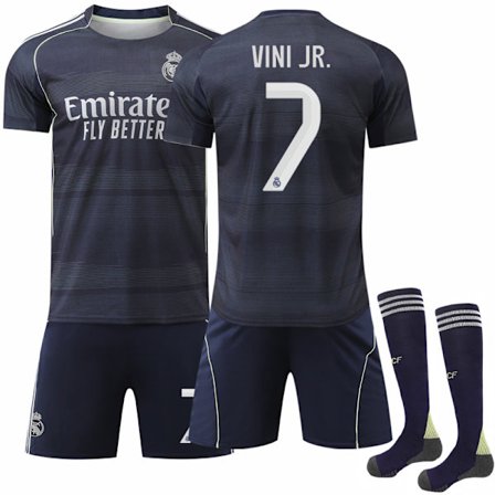2025-2026 Real Madrid Bortedrakt Barn Voksen Fotballdrakt Vinicius Nr. 7 VINI JR