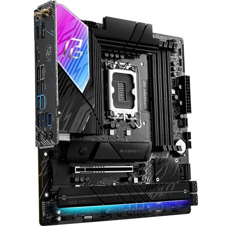 ASRock B860M Lightning WiFi Hovedkort LGA 1851, micro-ATX, B860, DDR5, 1x PCIe 5.0, 4x M.2