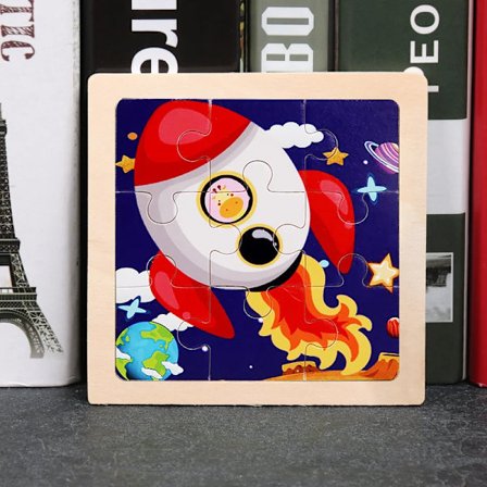 9 Deler Montessori Treleke for Barn 3D Barneopplæringsmateriell Tegneserie Dinosaur Transport Puslespill