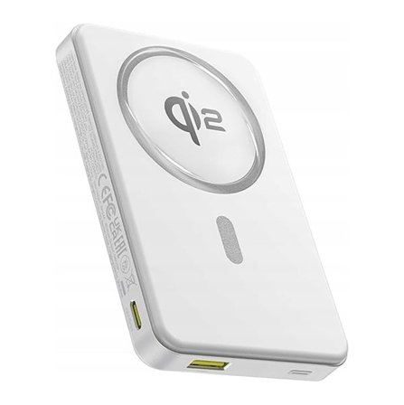 Baseus Airpow II 10000mAh Qi2 Power Bank med MagSafe 22,5W og USB-C-kabel - Hvit (30cm)