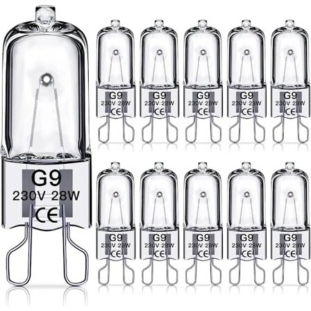 G9 halogenlampor 28W, 230V, 10-pack 28W[co]