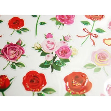 Klistermärken - Rosor - Guld och glitter