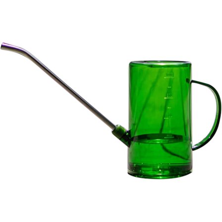 Vattenkanna för inomhusväxter, rostfritt stål med lång pip, 1 liter, lätt att mäta (grön)
