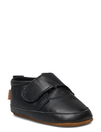 Melton Classic Leather Slippers - Black - 22/23