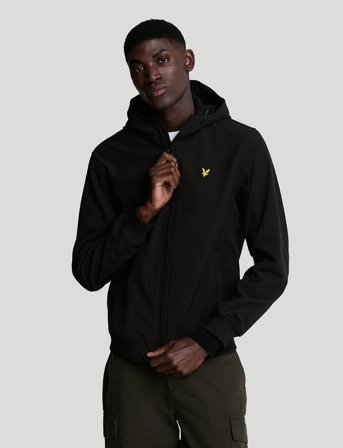Lyle & Scott Fleece Back Softshell Jacket - Black - XL