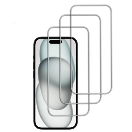 3-Pack - iPhone 15 Pro Skärmskydd i Härdat Glas