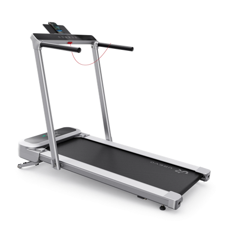 Urevo Foldimix 5L Pro sølv sammenleggbar tredemølle med stigningsfunksjon, 13.4km/t, 120x40cm løpebånd