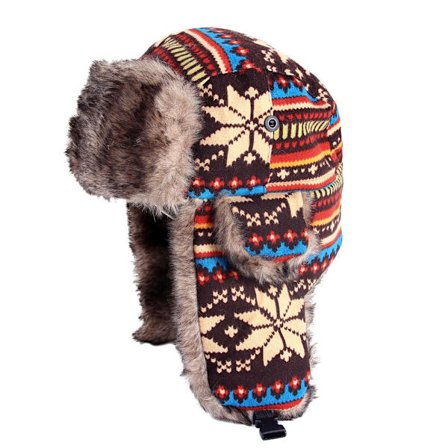 Vindtett bomberlue, vinterlue for kvinner, varm russisk lue, kvinnelig skitrapper med øreklaff, russisk lue