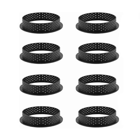 8 stk Mousse Ringer i Rustfritt Stål Kake Sirkel (Rund og Hjerteformet)