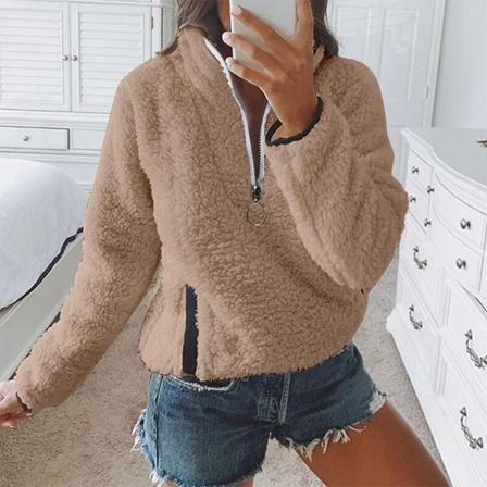 Kvinnor Långärmad Tröja Med Lapelkrage