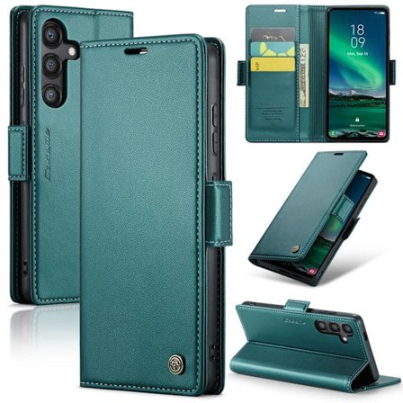 CASEME Samsung Galaxy S24 FE RFID blocking Wallet Cover - Green