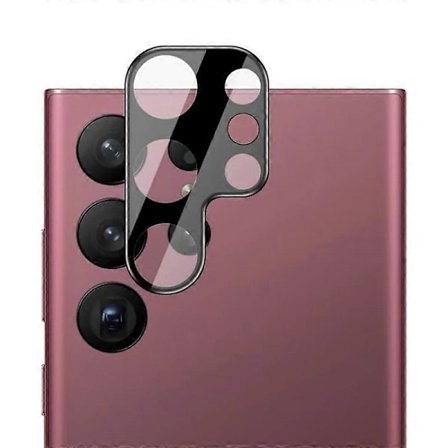 Til Samsung Galaxy S23 Ultra Kameralinse Beskytter WANLONFENG HD Fuld Sort Silke Trykt Linse Film