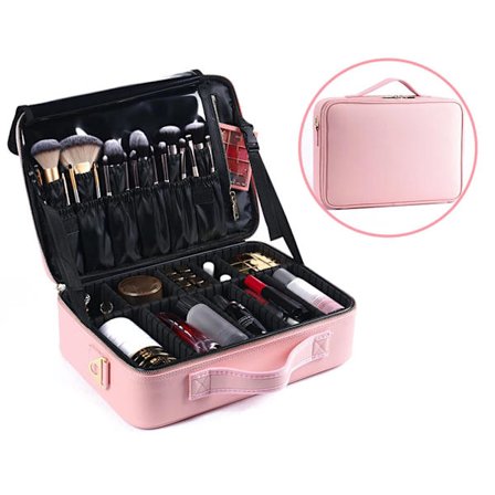 Bærbar kosmetik opbevaringsboks makeup organizer taske vandtæt etui makeup organizer opbevaringsposer grid~03521