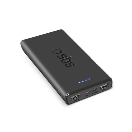 Powerbank SBS TTBB10000FASTPD20K 10000 mAh 20W Power Delivery -virtalähteellä - musta