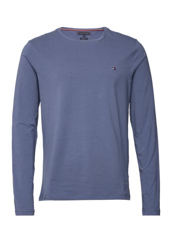 Stretch Slim Fit Lon T-shirts Long-sleeved Blå Tommy Hilfiger