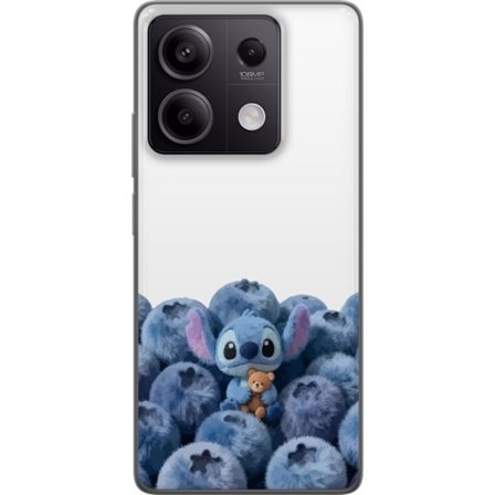 Yhteensopiva Puhelinkuori Xiaomi Xiaomi Redmi Note 13 Pro Söpö sininen hahmo mustikoiden joukossa, jossa on pehmeä ja leikkisä kuvitus sekä nalle