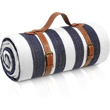 Ekstra Stort Picnic Tæppe 203x203 cm - Vandtæt 3-lags Udendørs Tæppe til 6-8 Voksne, Foldbart til Strand, Camping, Park & Indendørs Brug