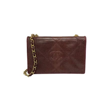 Chanel Vintage Pre-owned Leather Shoulder Tas , Rood , Dames , Maat: ONE Size Vintage Tassen