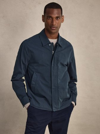 John Henric Men's Marineblaue Kurze Jacke Size XS