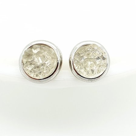 Durzy rock lava crystal shinning stone earring stud round