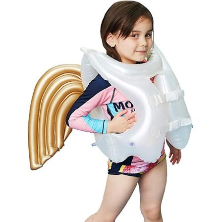 Oppblåsbar flytevest kompatibel med baby barn svømmering bassengleker barn oppdrift badedrakt svømmevest kompatibel med alder 2-10 år