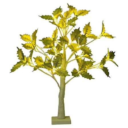 1 stk. Sengebordslampe Romantisk Holdbar Varm Bordlampe Led Ahorn Træ Form Lampe Skrivebordslampe Til Værelse Gave Hjem